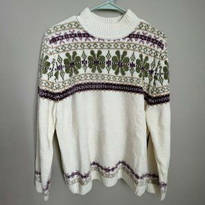 Vintage Alfred Dunner Floral Cottagecore Chenille Sweater